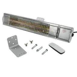outdoor heating Levante 2.2kW Quartz Heater with Remote Silver - outdoor heating Levante 2.2kW Quartz Heater with Remote Silver