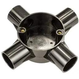 Centaur 25mm PVC Conduit 4 Way Box Black