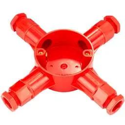 Centaur 20mm PVC Conduit 4 Way Box Red with Glands