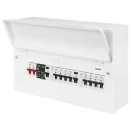 Electrical Lighting MK Sentry 16 Way Flexible Dual 100A RCD Metal Clad Consumer Unit with SPD and 8 x MCBs - Electrical Lighting MK Sentry 16 Way Flexible Dual 100A RCD Metal Clad Consumer Unit with SPD and 8 x MCBs