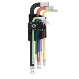 CK Tools CK Hex Key Coloured Ball End Metric (Set of 9) - CK Tools CK Hex Key Coloured Ball End Metric (Set of 9)