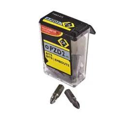 CK Tools CK 25mm PZ2 Screwdriver Bit Tin Coated (Box of 15) - CK Tools CK 25mm PZ2 Screwdriver Bit Tin Coated (Box of 15)