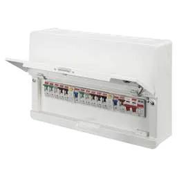 Electrical Lighting Contactum 10 Way Dual 100A RCD Flexible Metal Clad Consumer Unit with SPD and 10 x MCBs - Electrical Lighting Contactum 10 Way Dual 100A RCD Flexible Metal Clad Consumer Unit with SPD and 10 x MCBs
