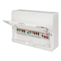 Electrical Lighting Contactum 10 Way Dual 63A RCD High Integrity Metal Clad Consumer Unit with 10 x MCBs - Electrical Lighting Contactum 10 Way Dual 63A RCD High Integrity Metal Clad Consumer Unit with 10 x MCBs