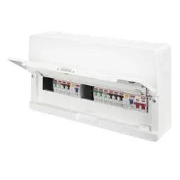 Electrical Lighting Contactum 16 Way Dual 100A Type A RCD High Integ Metal Clad Consumer Unit with 10 x MCBs - Electrical Lighting Contactum 16 Way Dual 100A Type A RCD High Integ Metal Clad Consumer Unit with 10 x MCBs