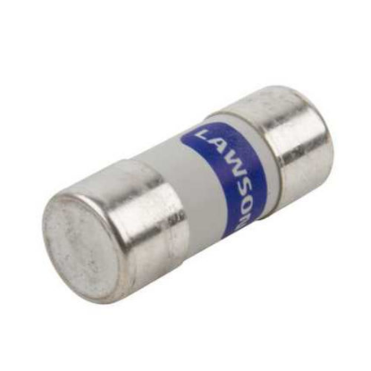 100 amp BS1361 cylindrical house service fuse with metal end caps on a white background