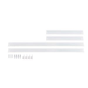 LED strip light mounting channels with accessories for home or business lighting installation
