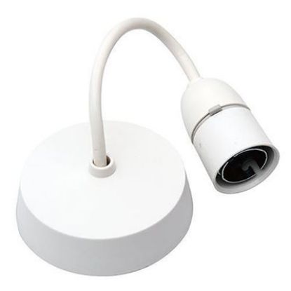 White flexible lamp holder fitting for LED lighting and electrical accessories