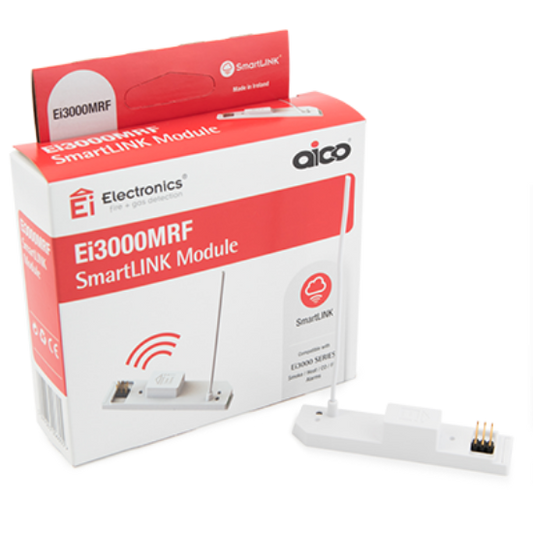 SmartLINK wireless module for electrical lighting, shown with product box and module