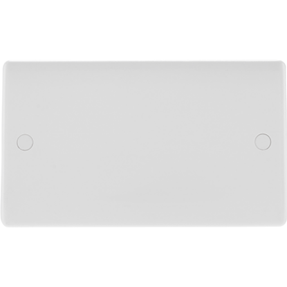 2 gang white blank plate for electrical sockets or lighting wiring accessory