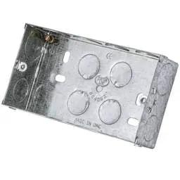 back box Deta 2 Gang 35mm Flush Metal Knockout Box (Sold in 1's) - back box Deta 2 Gang 35mm Flush Metal Knockout Box (Sold in 1's)