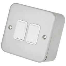 pvc back boxes Deta 10A 2 Gang 2 Way Light Switch Metal Clad - pvc back boxes Deta 10A 2 Gang 2 Way Light Switch Metal Clad