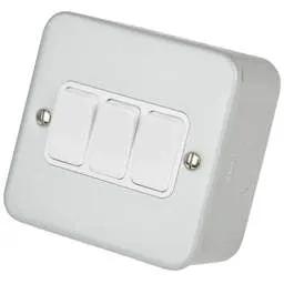 pvc back boxes Deta 10A 3 Gang 2 Way Light Switch Metal Clad - pvc back boxes Deta 10A 3 Gang 2 Way Light Switch Metal Clad