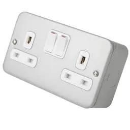 pvc back boxes Deta 13A DP 2 Gang Socket Metal Clad - pvc back boxes Deta 13A DP 2 Gang Socket Metal Clad