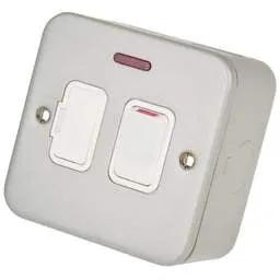 pvc back boxes Deta - 13A DP Switched Fused Spur with Neon Metal Clad - pvc back boxes Deta - 13A DP Switched Fused Spur with Neon Metal Clad