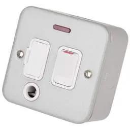 pvc back boxes Deta - 13A DP Switched Fused Spur with Neon and Flex Outlet Metal Clad - pvc back boxes Deta - 13A DP Switched Fused Spur with Neon and Flex Outlet Metal Clad