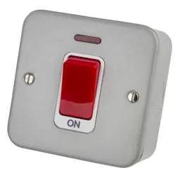 pvc back boxes Deta 50A DP 1 Gang Switch with Neon Metal Clad - pvc back boxes Deta 50A DP 1 Gang Switch with Neon Metal Clad
