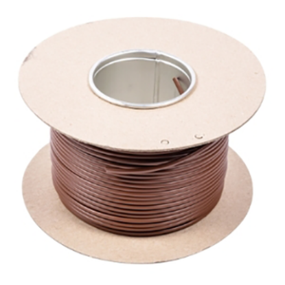 Brown 3mm PVC sleeving on 100m reel for electrical wiring insulation