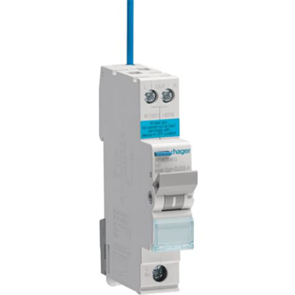 Single pole B-curve 6kA type A RCBO electrical circuit breaker for UK wiring