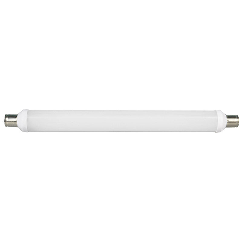 LED tube light with white casing and metal end caps for energy-efficient lighting