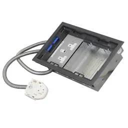 floor sockets Electrak Legrand 3 Compartment Box with 5m 2P+E Tap-Off and Twin RCD Socket Plate - floor sockets Electrak Legrand 3 Compartment Box with 5m 2P+E Tap-Off and Twin RCD Socket Plate