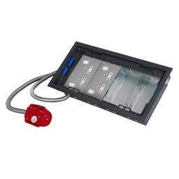 floor sockets Electrak Legrand 4 Compartment Box with 5m 2P+E Tap-Off and 2 Twin Socket Plates - floor sockets Electrak Legrand 4 Compartment Box with 5m 2P+E Tap-Off and 2 Twin Socket Plates