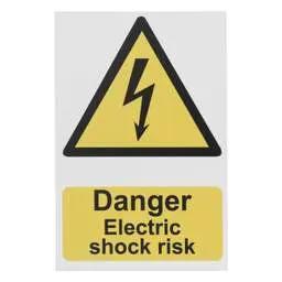 label sign Engex 'Danger Electric Shock Risk' Sign - label sign Engex 'Danger Electric Shock Risk' Sign