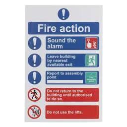 label sign Engex 'Fire Action' Procedure Sign - label sign Engex 'Fire Action' Procedure Sign