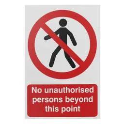 label sign Engex 'No Unauthorised Persons Beyond This Point' Sign - label sign Engex 'No Unauthorised Persons Beyond This Point' Sign