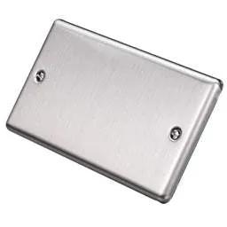 eurolite Eurolite 2 Gang Blank Plate Satin Stainless Steel - eurolite Eurolite 2 Gang Blank Plate Satin Stainless Steel