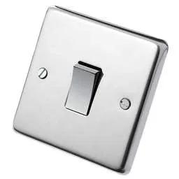 eurolite Eurolite 10A 1 Gang 2 Way Light Switch Polished Stainless Steel - eurolite Eurolite 10A 1 Gang 2 Way Light Switch Polished Stainless Steel