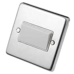 eurolite Eurolite 10A Triple Pole Fan Isolator White Insert Polished Stainless Steel - eurolite Eurolite 10A Triple Pole Fan Isolator White Insert Polished Stainless Steel