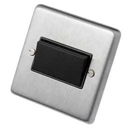 eurolite Eurolite 6A Triple Pole Fan Isolator Switch Black Insert Satin Stainless Steel - eurolite Eurolite 6A Triple Pole Fan Isolator Switch Black Insert Satin Stainless Steel