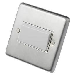 eurolite Eurolite 6A Triple Pole Fan Isolator Switch White Insert Satin Stainless Steel - eurolite Eurolite 6A Triple Pole Fan Isolator Switch White Insert Satin Stainless Steel