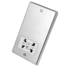 eurolite Eurolite Dual Voltage Shaver Socket White Insert Satin Stainless Steel - eurolite Eurolite Dual Voltage Shaver Socket White Insert Satin Stainless Steel