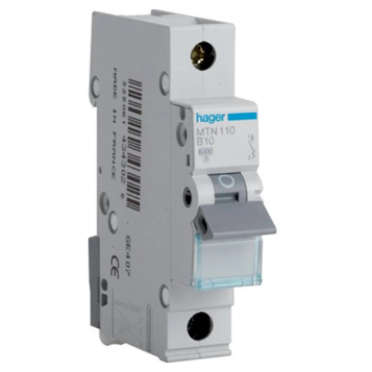 Single pole B-curve 10A MCB circuit breaker for electrical distribution