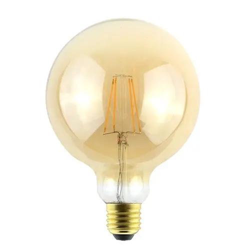 Vintage LED filament bulb with amber glass, ideal for decorative lighting solutions.