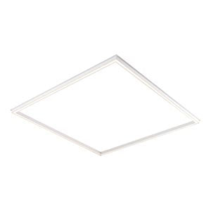 Slim square LED ceiling panel light with white frame for modern indoor lighting