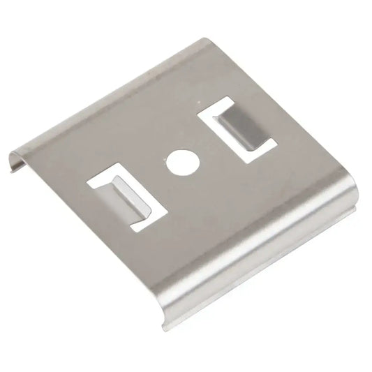 Metal LED strip mounting clip for electrical lighting installation