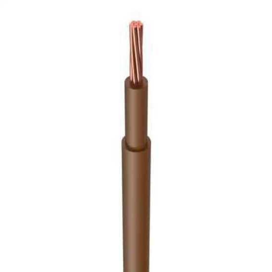 Brown double insulated electrical cable with exposed copper wire, 16mm, for wiring