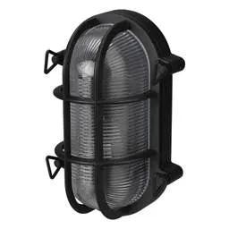 Firstlight Firstlight Turin ES/E27 Oval Bulkhead Black - Firstlight Firstlight Turin ES/E27 Oval Bulkhead Black