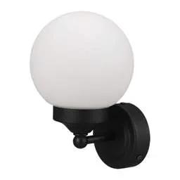 Firstlight Firstlight Louis SES Bathroom Wall Light Black with Opal Glass Shade - Firstlight Firstlight Louis SES Bathroom Wall Light Black with Opal Glass Shade