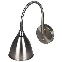 Firstlight Firstlight Bari SES Wall Light Brushed Steel with Chrome - Firstlight Firstlight Bari SES Wall Light Brushed Steel with Chrome