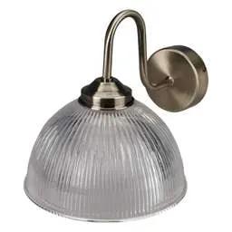 Firstlight Firstlight Ashford Wall Light Antique Brass with Clear Ribbed Glass - Firstlight Firstlight Ashford Wall Light Antique Brass with Clear Ribbed Glass
