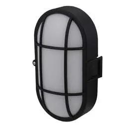 Firstlight Firstlight Lewis 9W LED Oval Resin Bulkhead Black 3000K - Firstlight Firstlight Lewis 9W LED Oval Resin Bulkhead Black 3000K