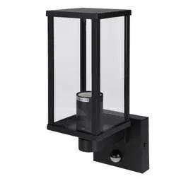 Firstlight Firstlight Dakota ES/E27 Up Wall Light with PIR Black - Firstlight Firstlight Dakota ES/E27 Up Wall Light with PIR Black