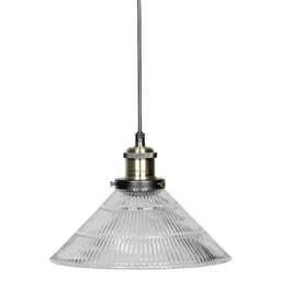 Firstlight Firstlight Empire Pendant Light Antique Brass with Clear Fluted Glass - Firstlight Firstlight Empire Pendant Light Antique Brass with Clear Fluted Glass