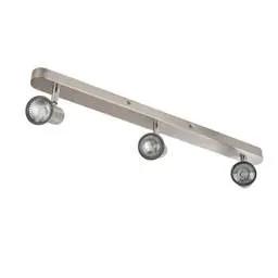 Firstlight Firstlight Magnum 3 Ceiling Spot Light Bar Brushed Steel - Firstlight Firstlight Magnum 3 Ceiling Spot Light Bar Brushed Steel