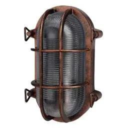 Firstlight Firstlight Turin ES/E27 Oval Bulkhead Light Antique Copper - Firstlight Firstlight Turin ES/E27 Oval Bulkhead Light Antique Copper