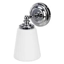 Firstlight Firstlight Ocean SES/E14 Wall Light Chrome with Opal Glass Shade - Firstlight Firstlight Ocean SES/E14 Wall Light Chrome with Opal Glass Shade